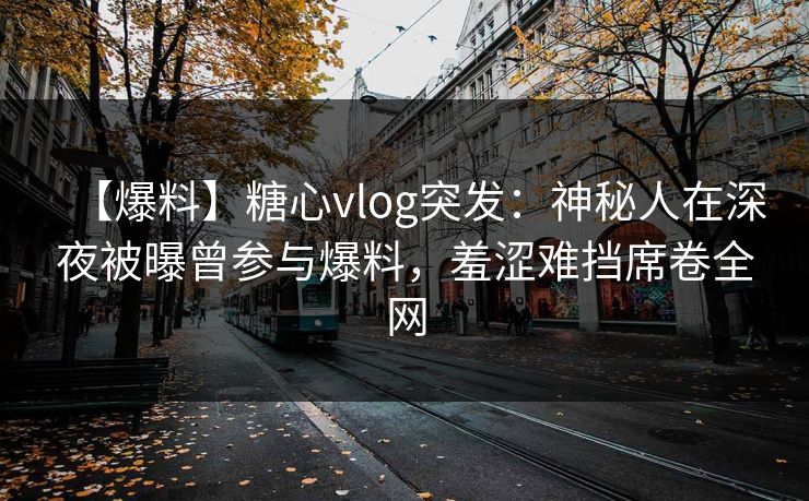 【爆料】糖心vlog突发:神秘人在深夜被曝曾参与爆料,羞涩难挡席卷全网
