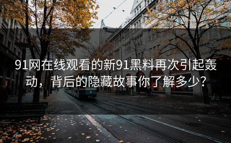 91网在线观看的新91黑料再次引起轰动，背后的隐藏故事你了解多少？