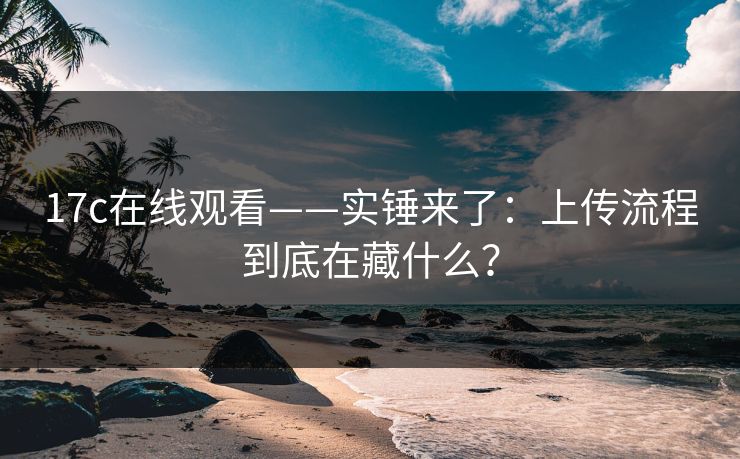 17c在线观看——实锤来了:上传流程到底在藏什么?